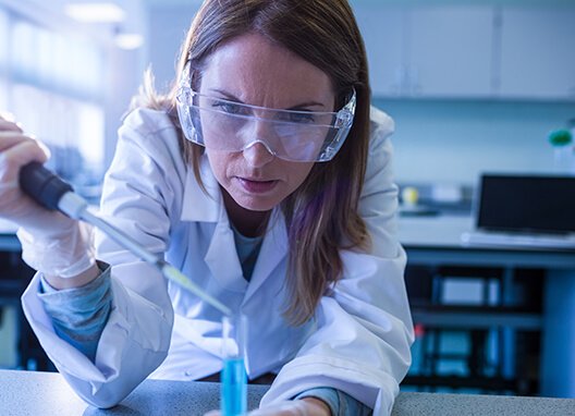 Scientist performing laboratory work